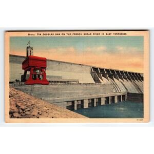 Vintage TVA Douglas Dam French Broad River East Tennessee Postcard